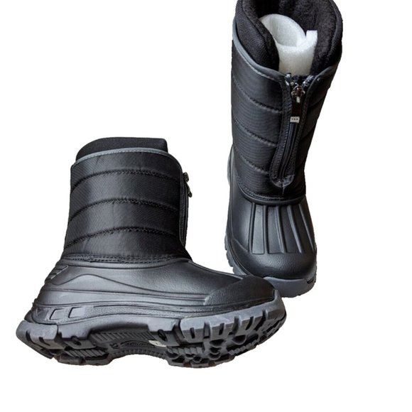 Oshkosh B'gosh Kids Boys Splash Rain Boot ETHAN Duck Boot Zipper Black/G… - Picture 3 of 5